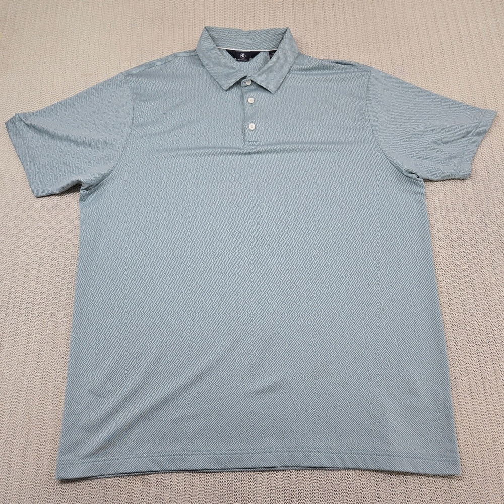 Hart Schaffner Marx Shirt Men Extra Large Green Short Sleeve Performance Stretch